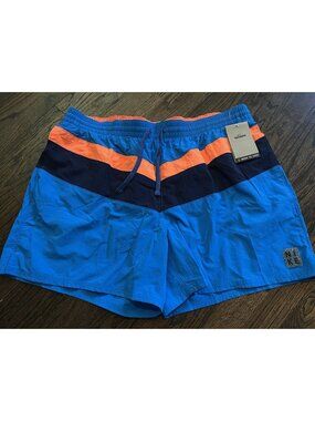 NWT Nike Men's Converge Icon 5" Volley Swim Short Size XXL Blue Orange $64